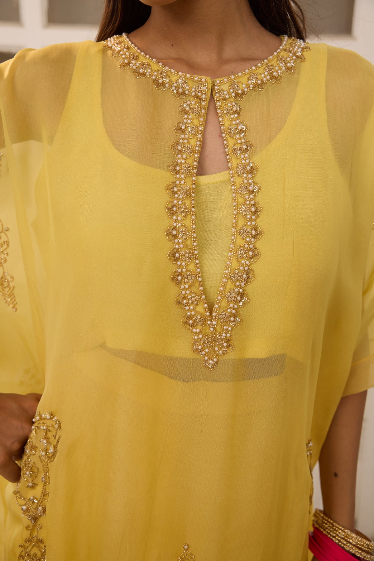 Sunshine Yellow Kaftan Set