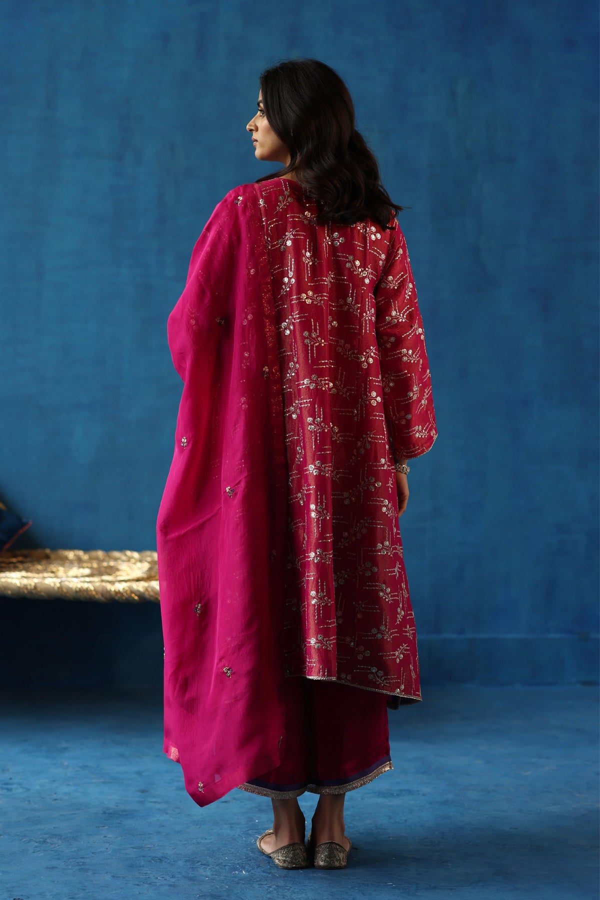 Fuchsia Aam Panna Kurta Set