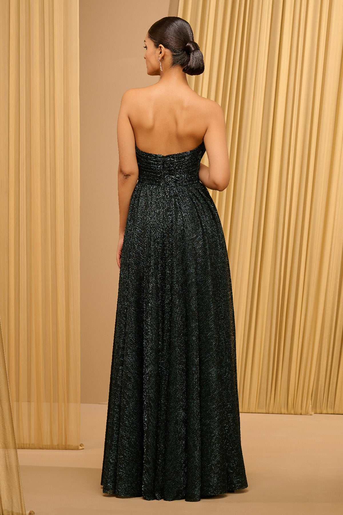 Classic Crinkle Emerald Gown