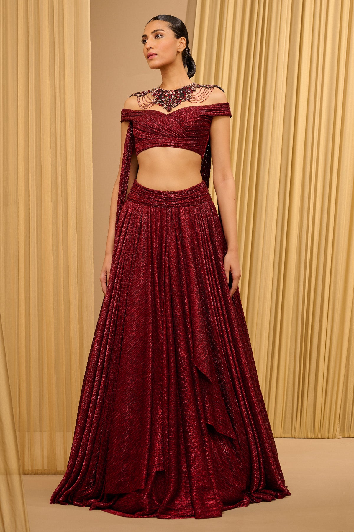 Classic Crinkle Lehenga With Blouse