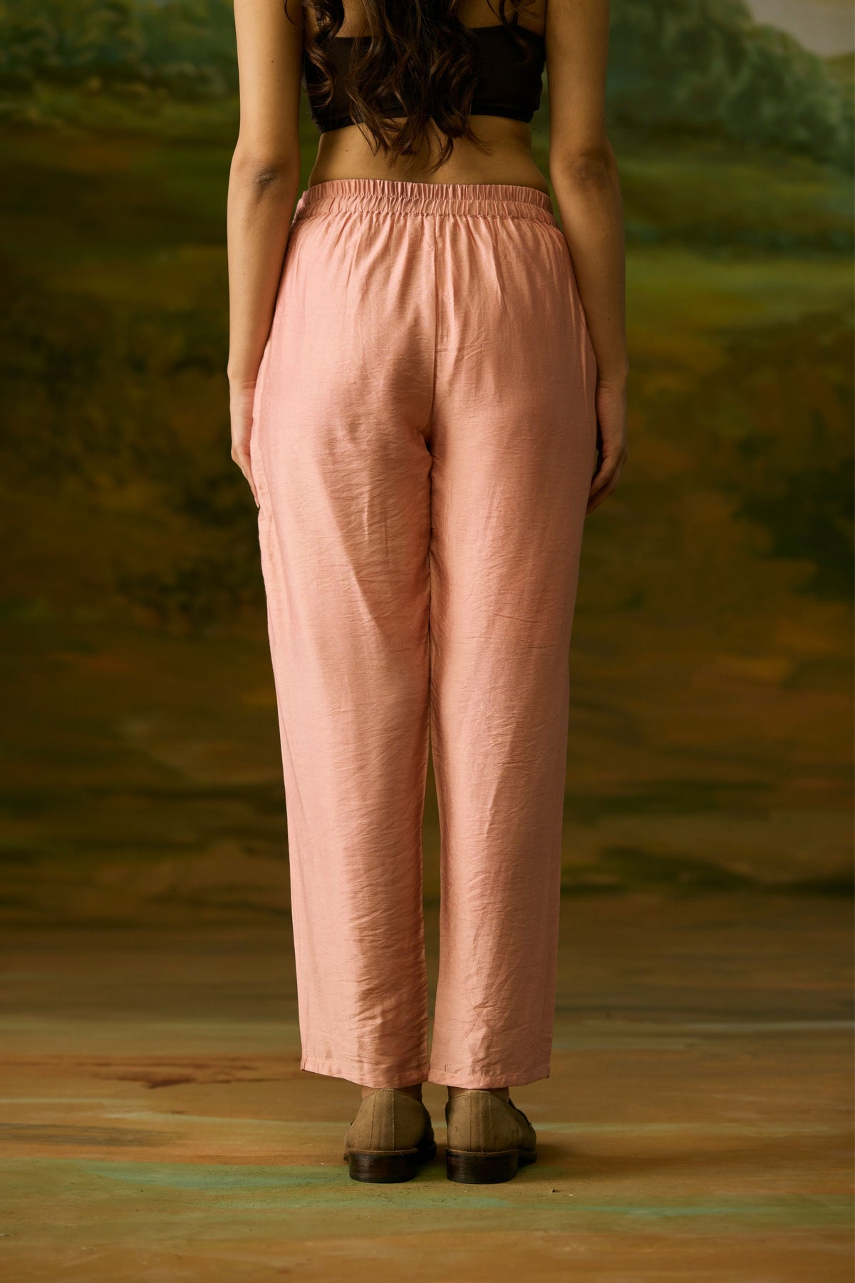 Coral Peach Straight Pants