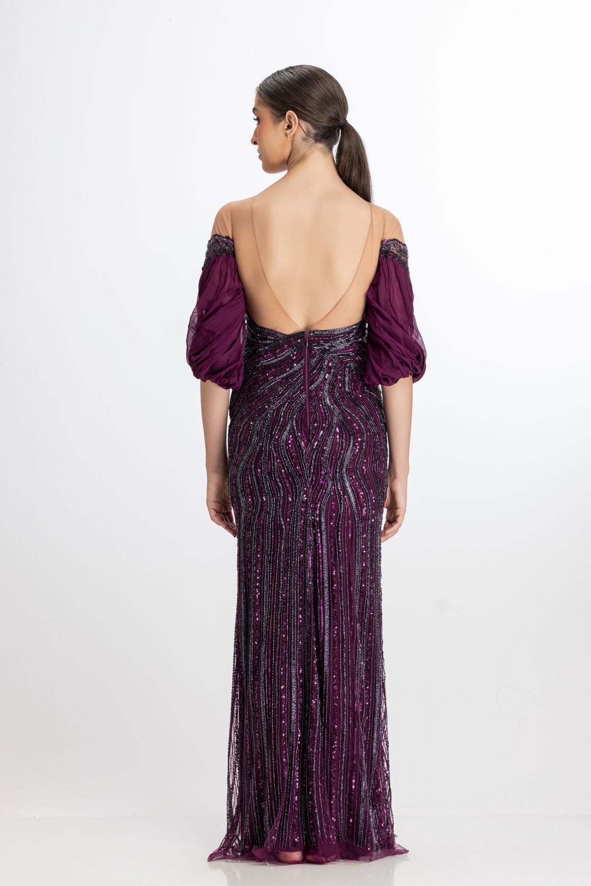 Fins Aubergerine Gown