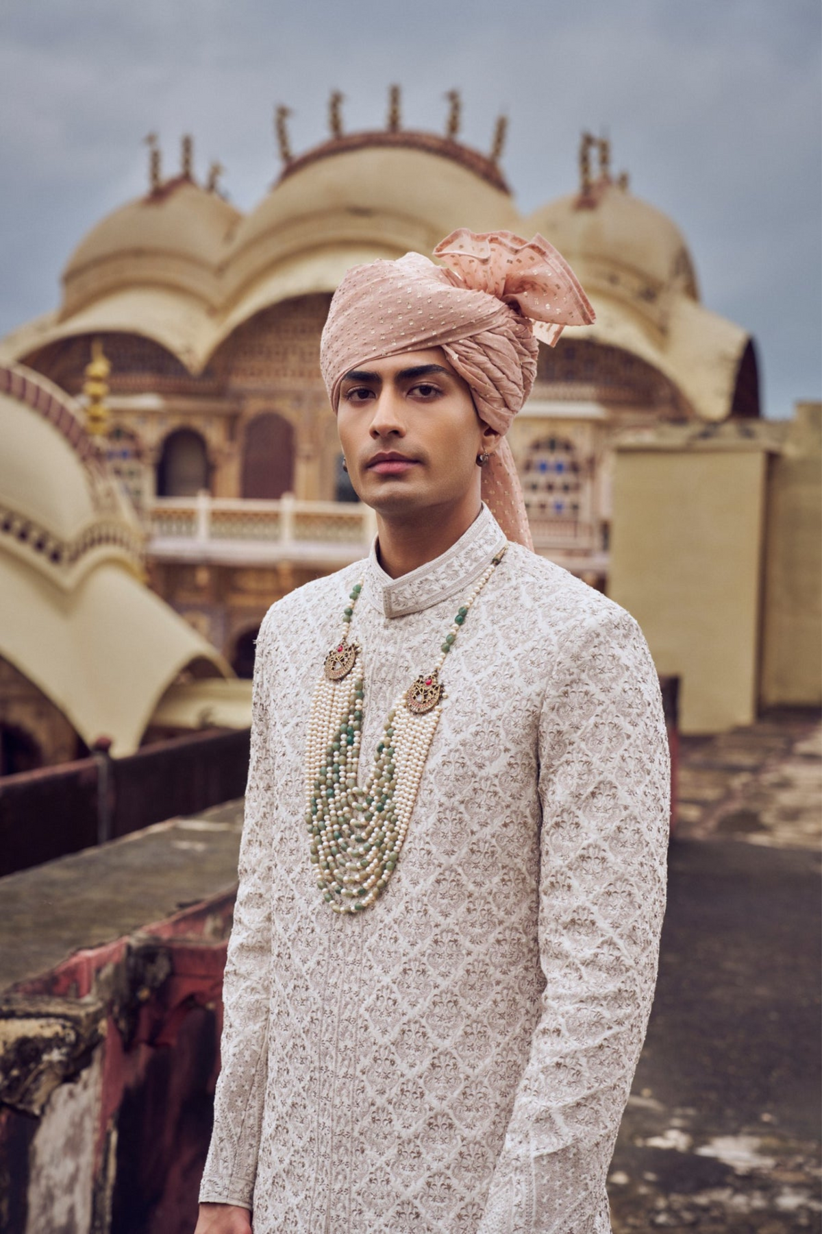 Nude Sherwani Set