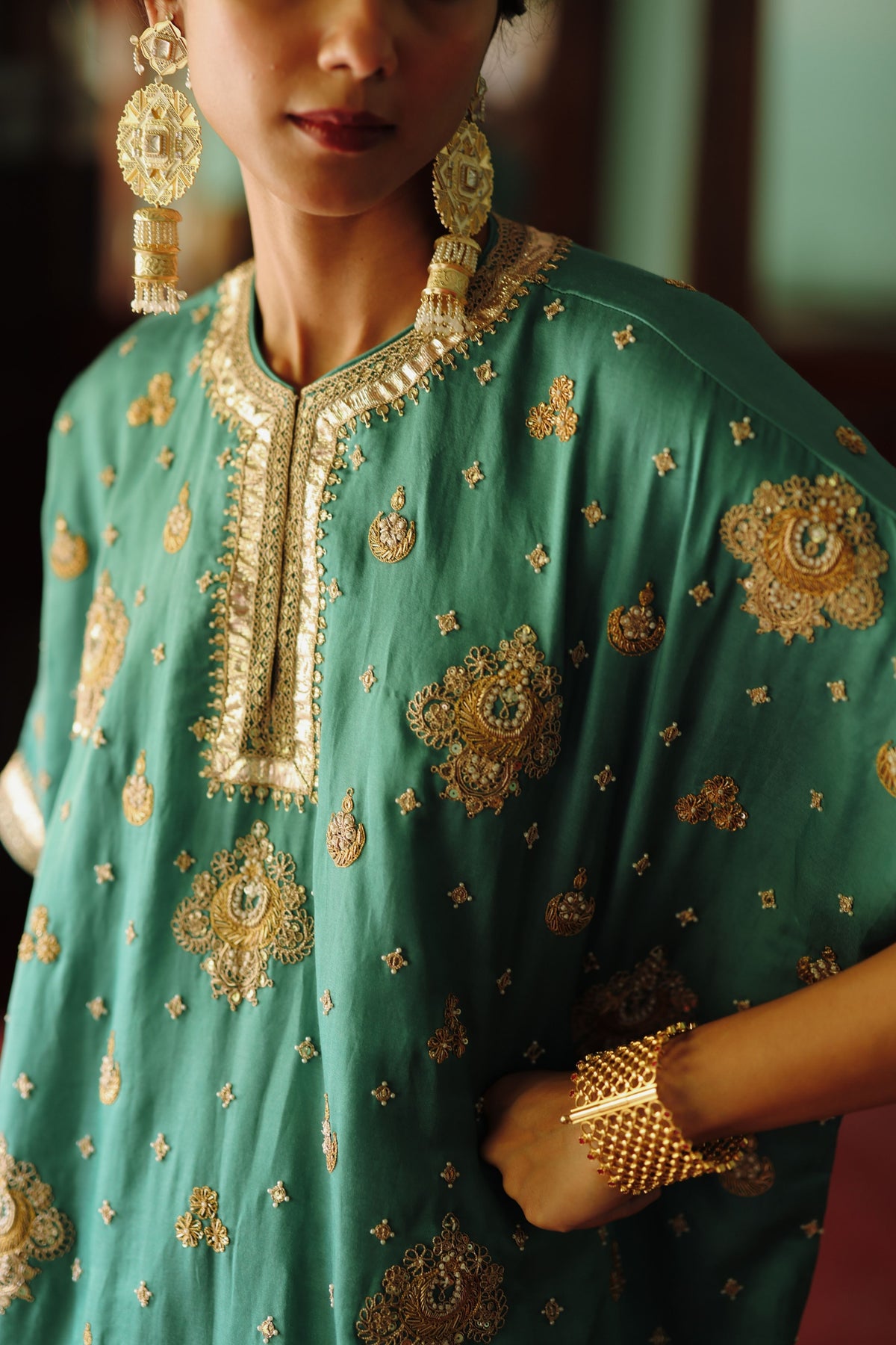 Halfmoon Turquoise Kaftan Set