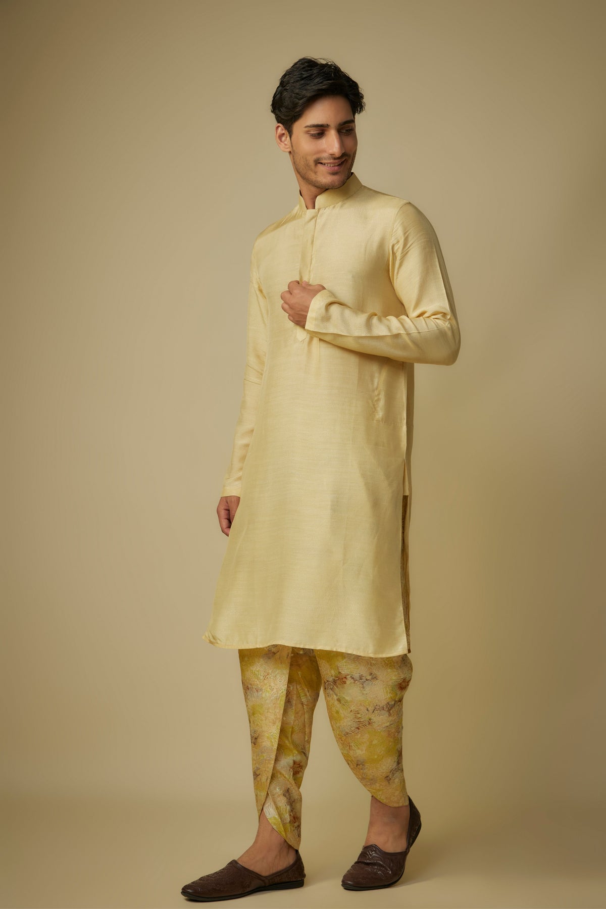 Yellow Kurta With Dhoti