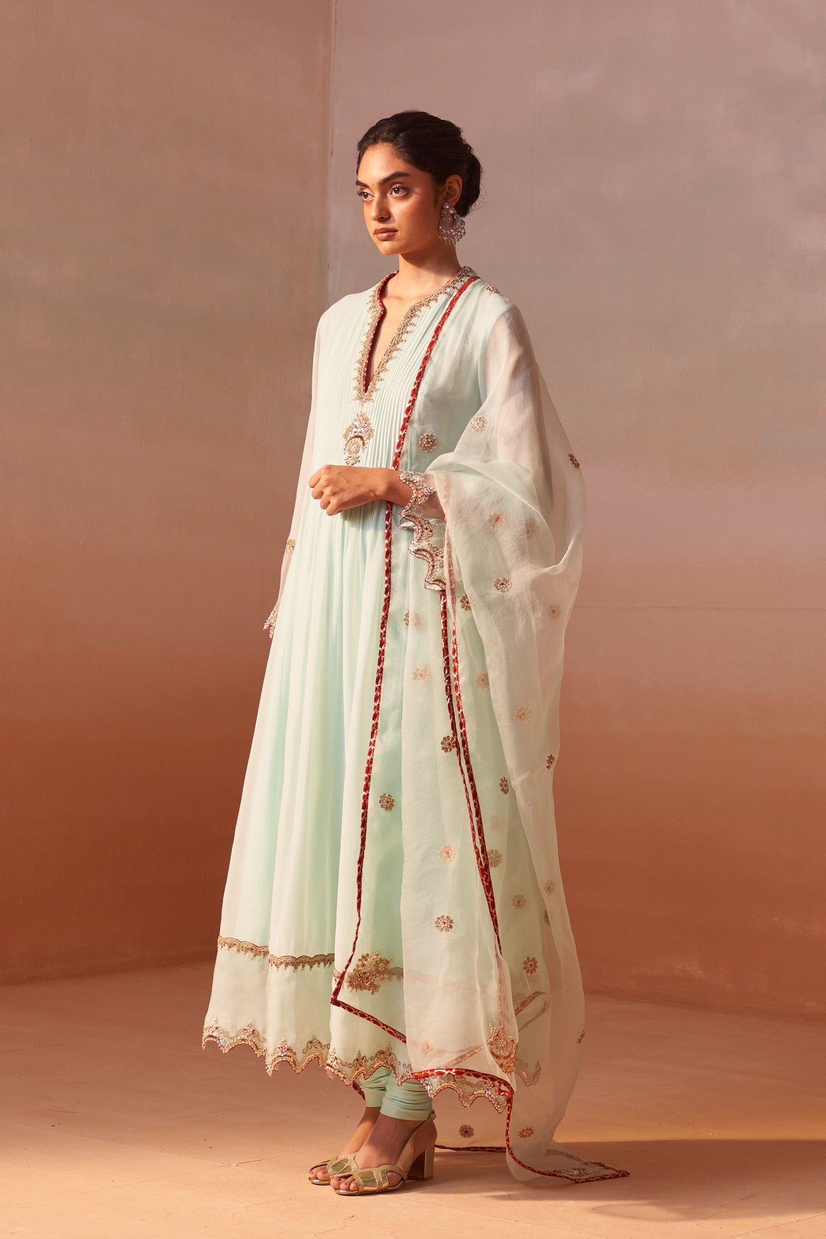 Aqua Green Anarkali Suit Set