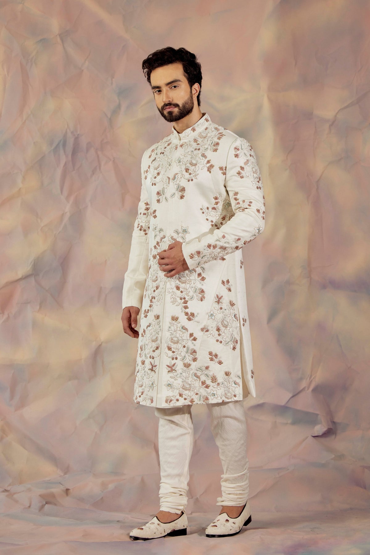 Ivory In Malaga Sherwani Set