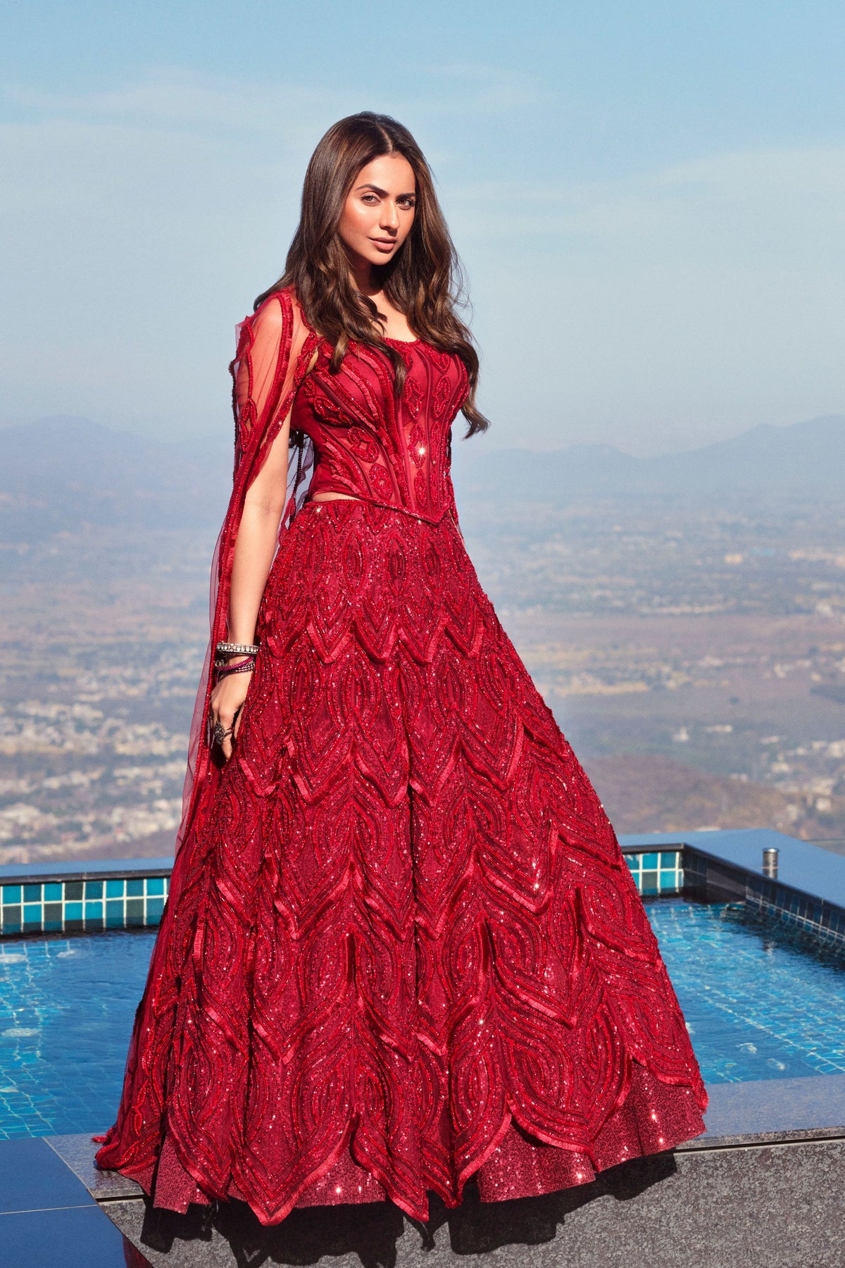 Nixi Ruby Red Lehenga