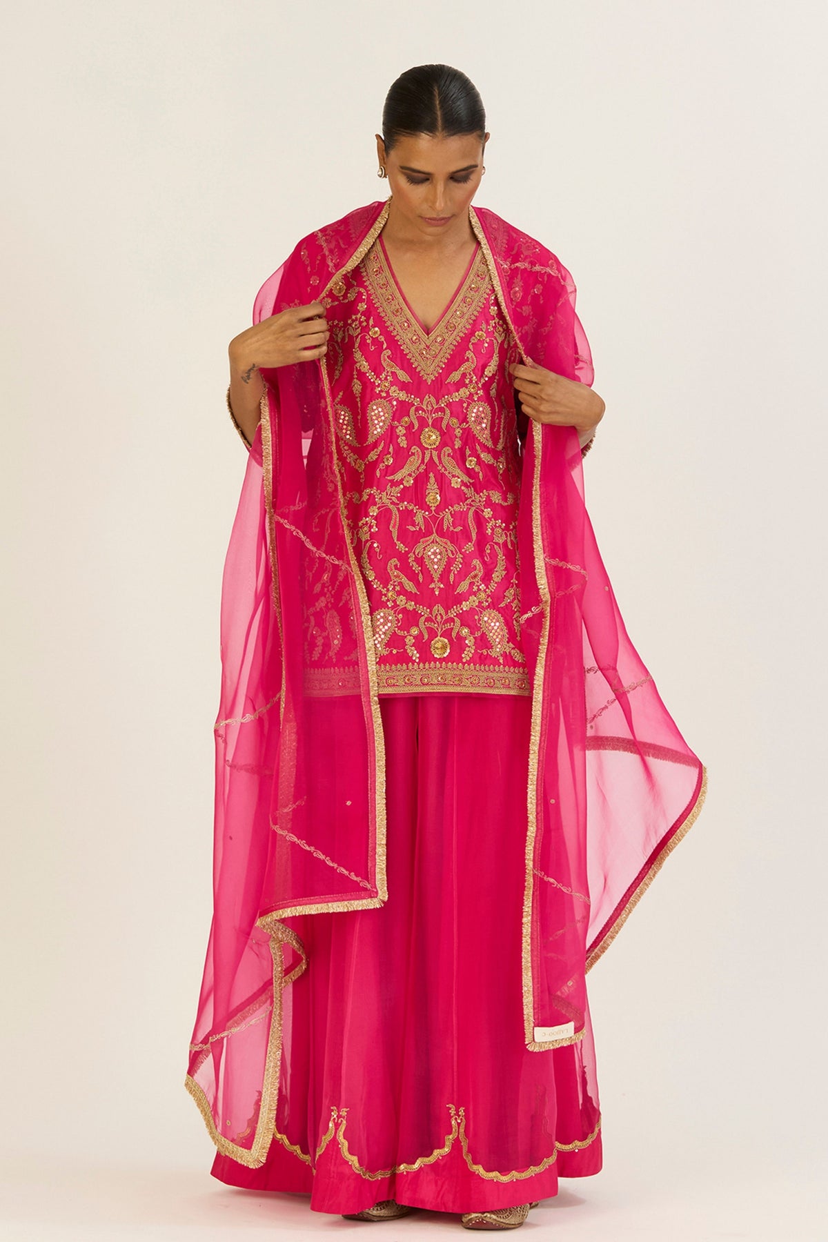 Anvi Fuschia Sharara Set