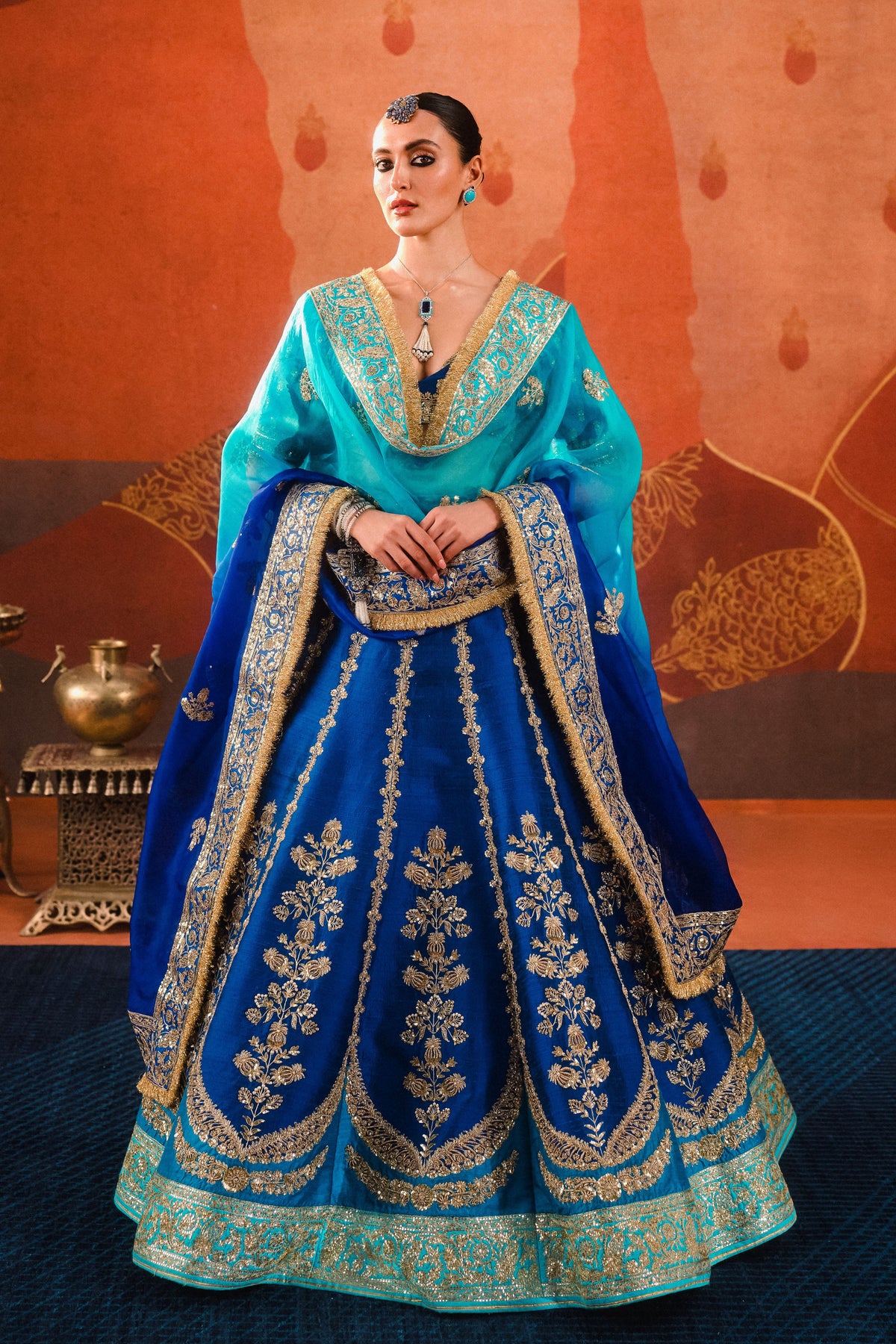 Sanjh Blue Lehenga Set