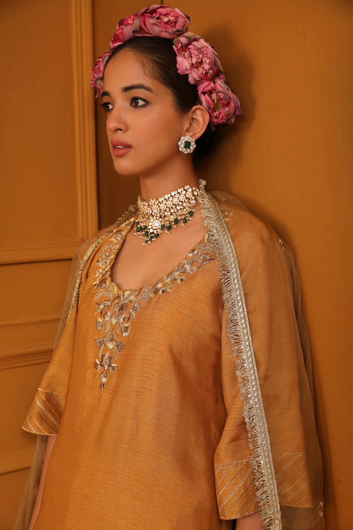 Shabana Gold Kurta Set