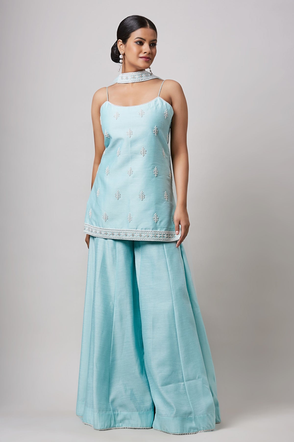 Sea Green Sharara Set