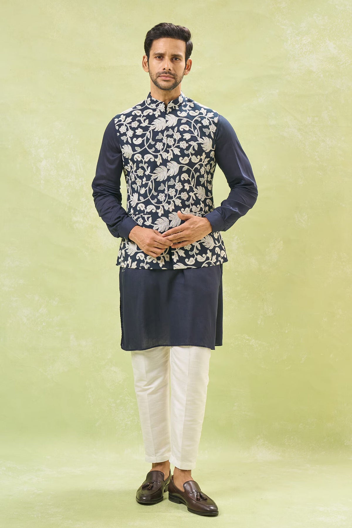 Royal Embroidered Nehru Jacket Set