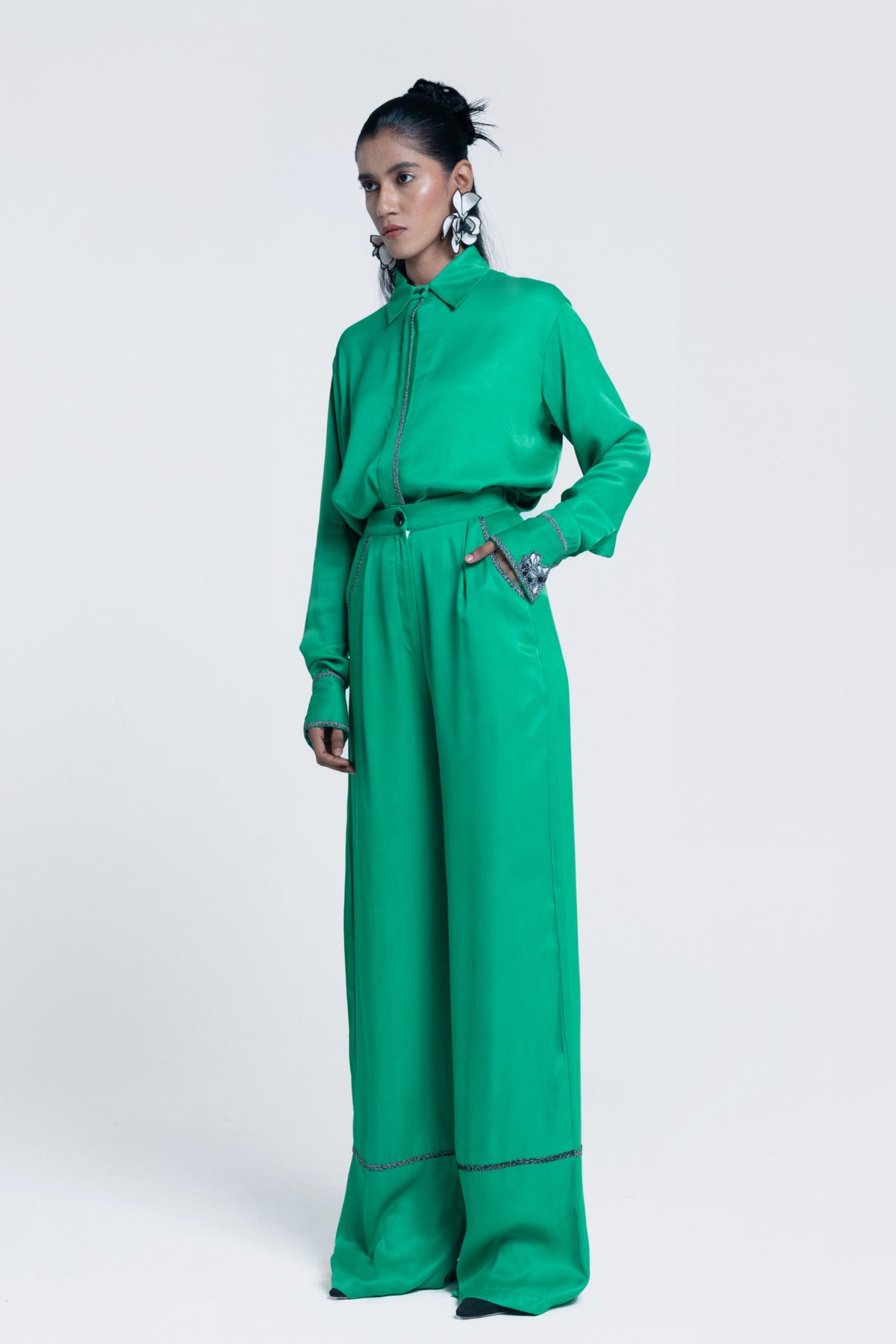 Echo Green Straight Trousers