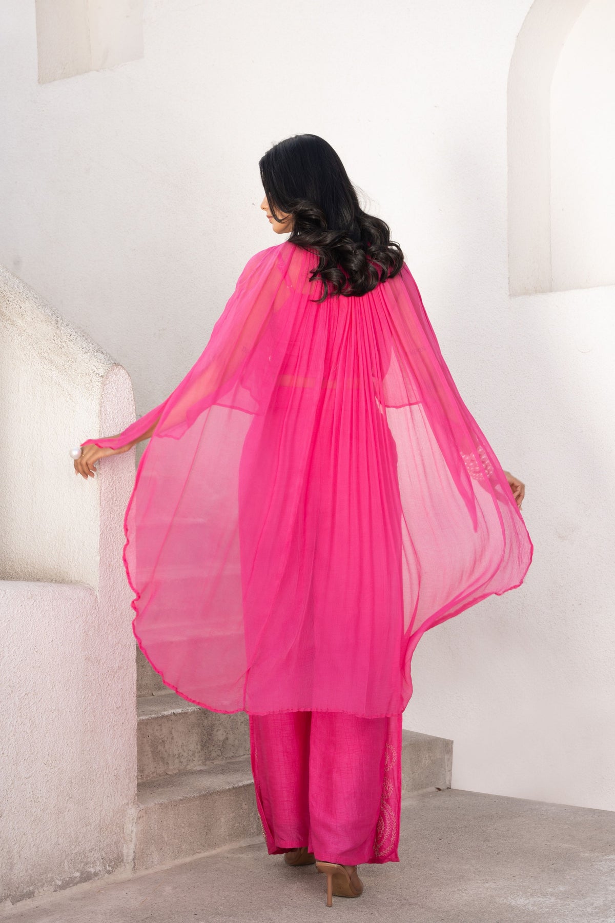 Hot Pink Bandee Cape with Top &amp; Pant