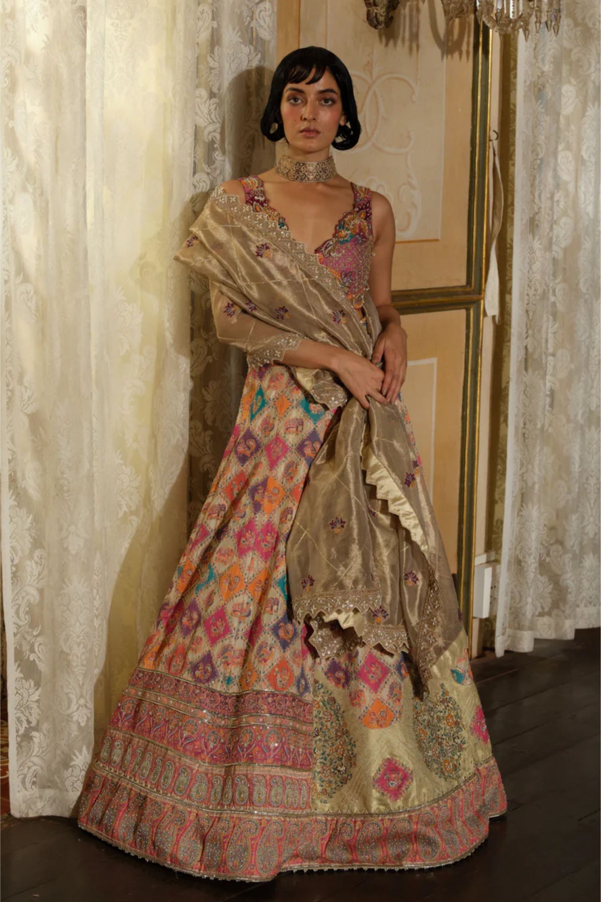 Ivory Embroidery Lehenga Set