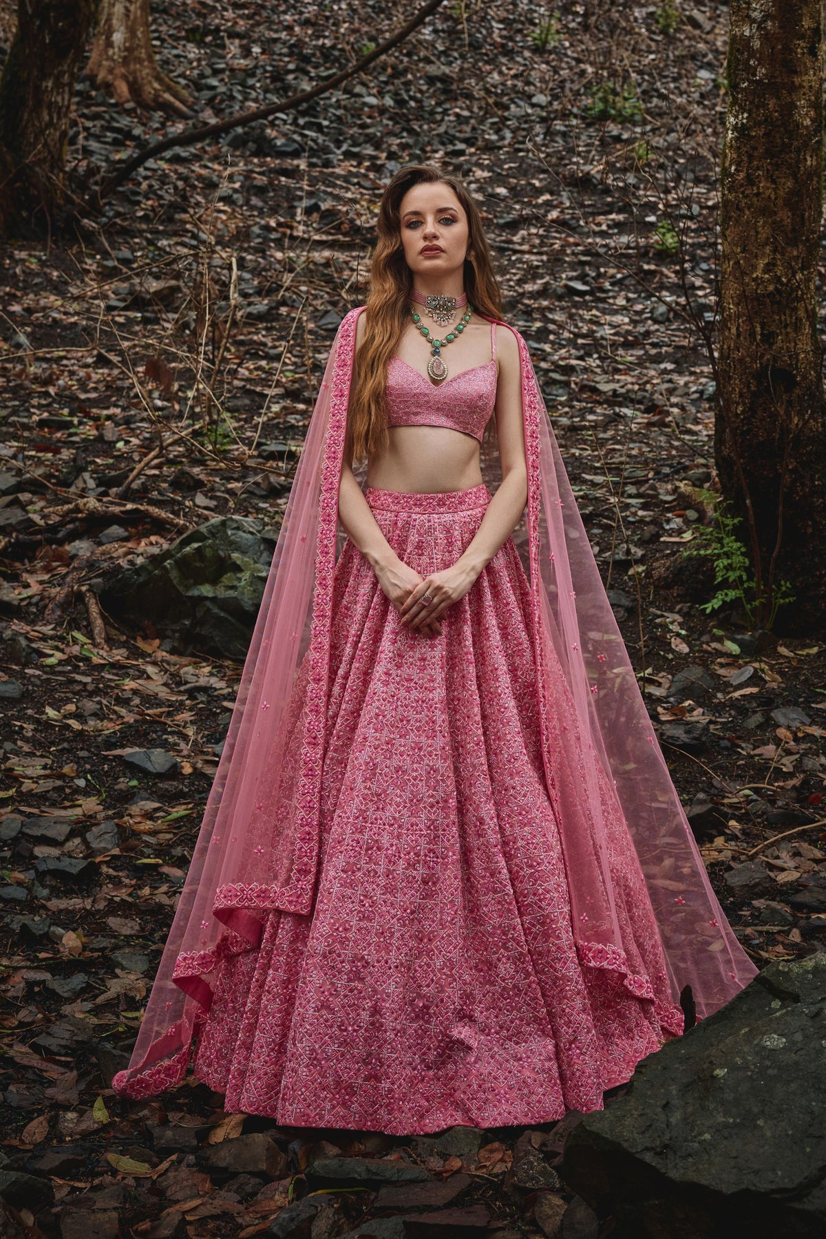 Pink Prism Lehenga Set