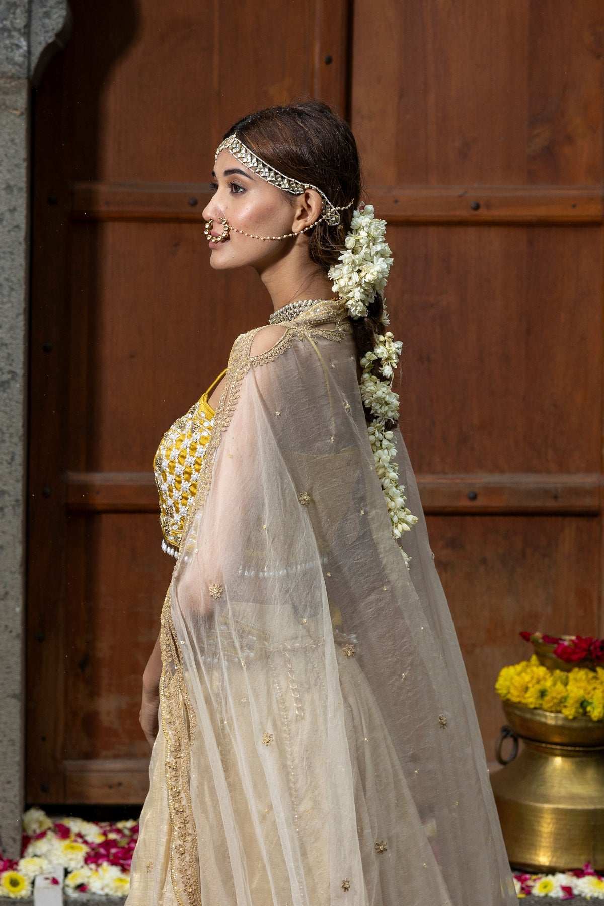 Beige Lehenga Set