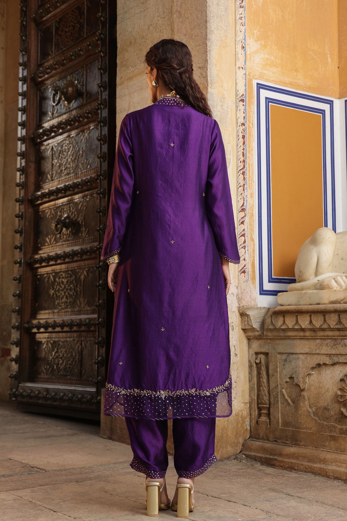 Heavy Long Purple Kurta Set