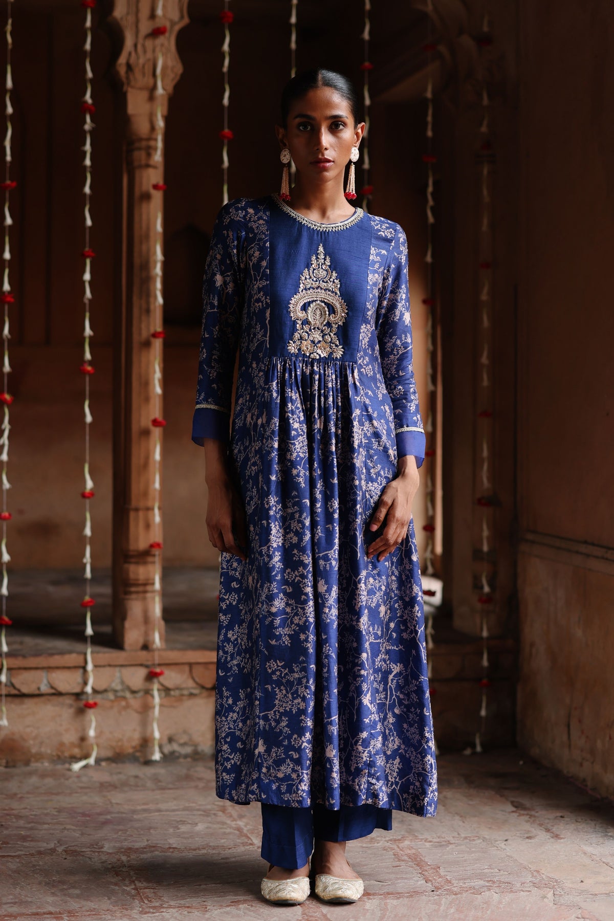 Blue Printed Kurta Set