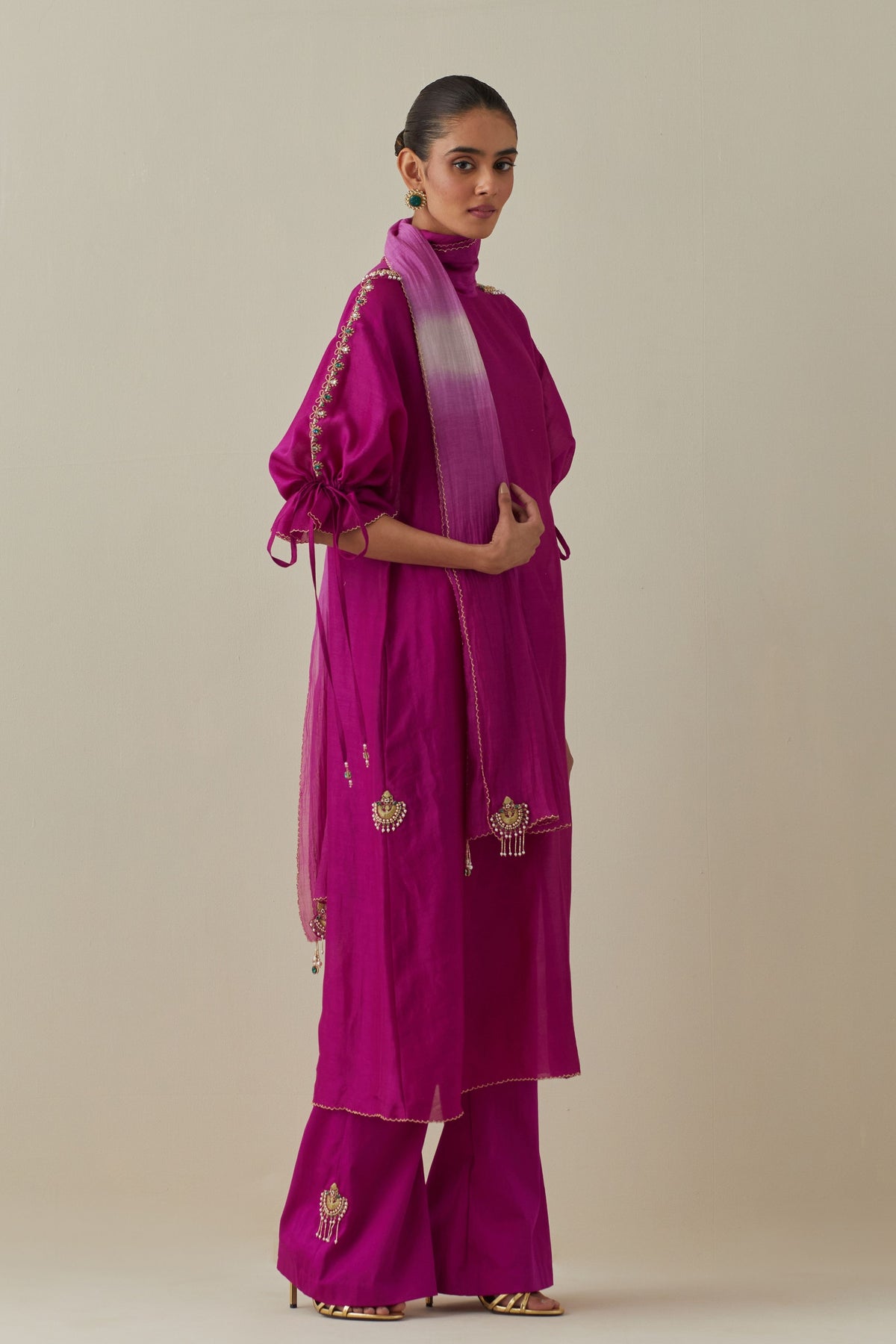 Bia Fuschia Embroidery Kurta Set