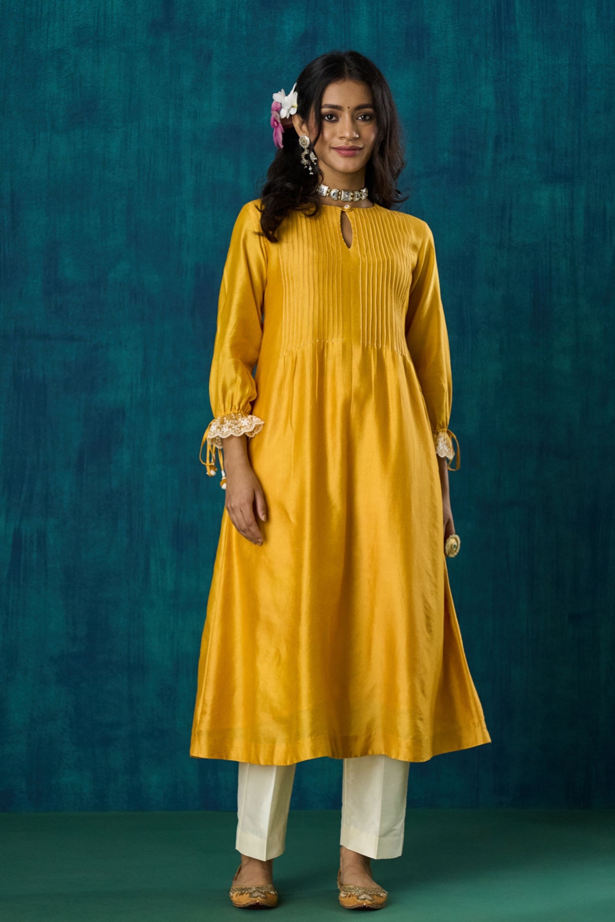 Mango Yellow Flowy Kurta Sets