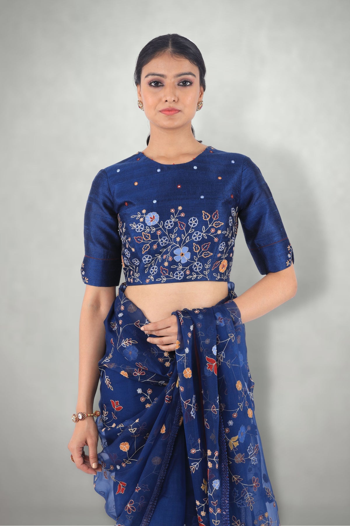 Blue Aari saree