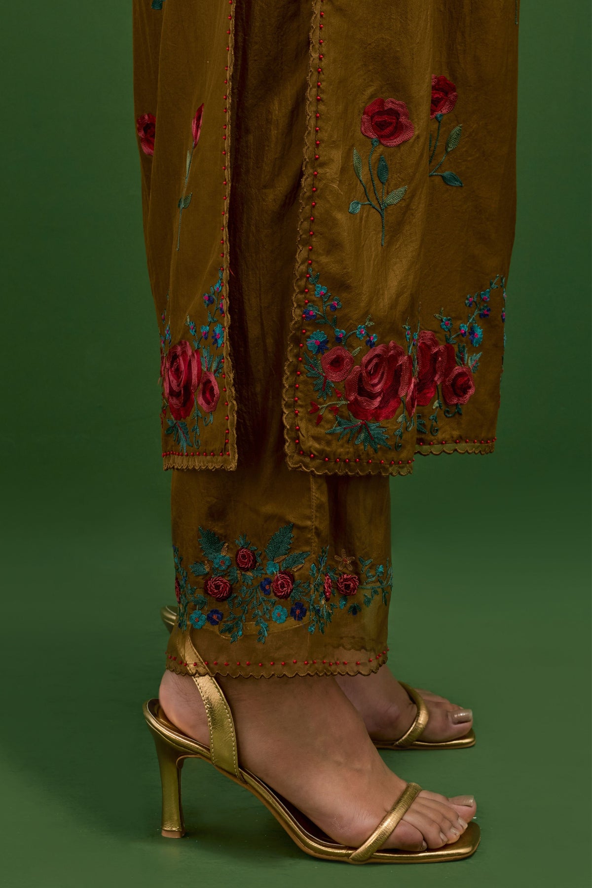 Golden Olive Kurta Set