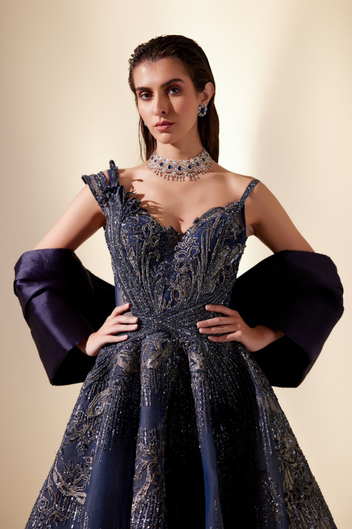 Midnight Blue Drizzle Gown