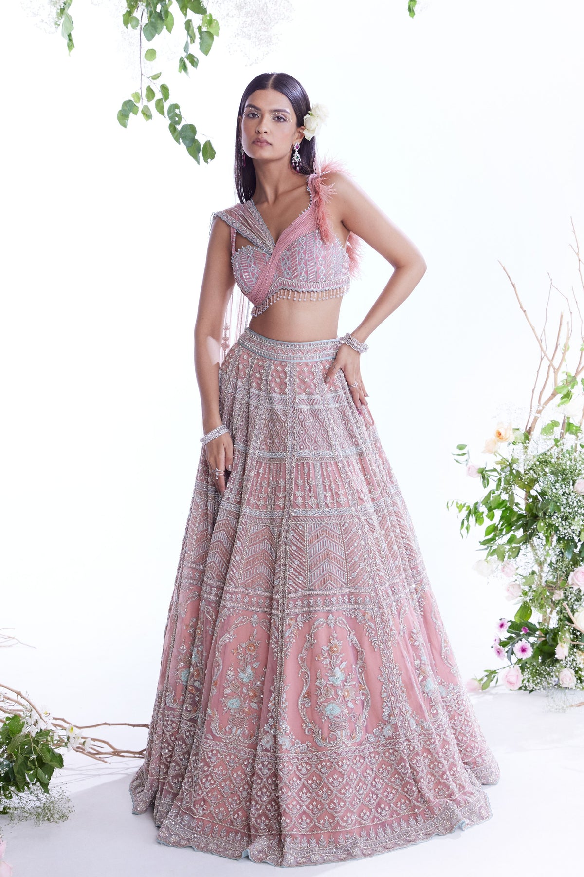 Peach Lehenga Set