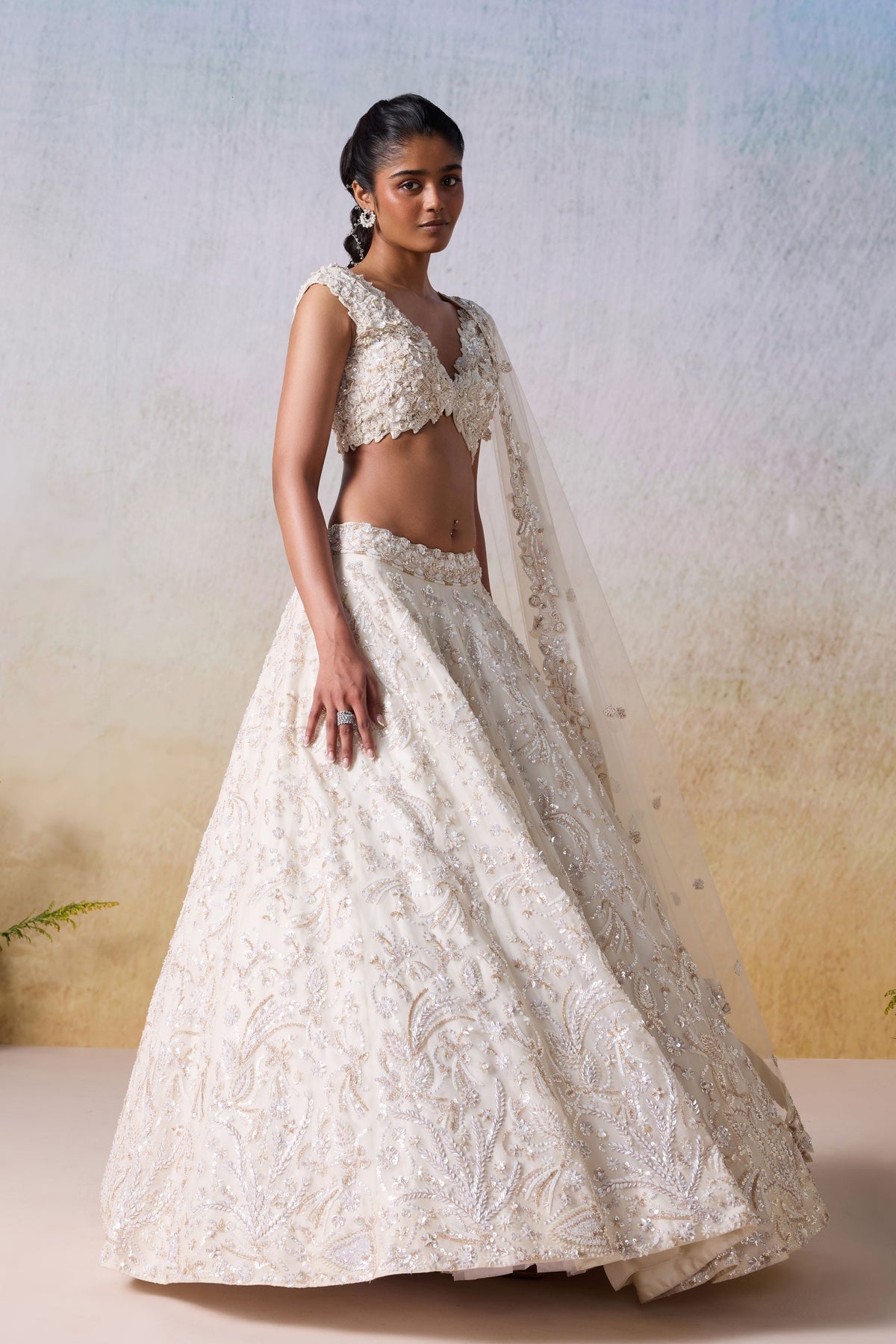 White Smoke Lehenga