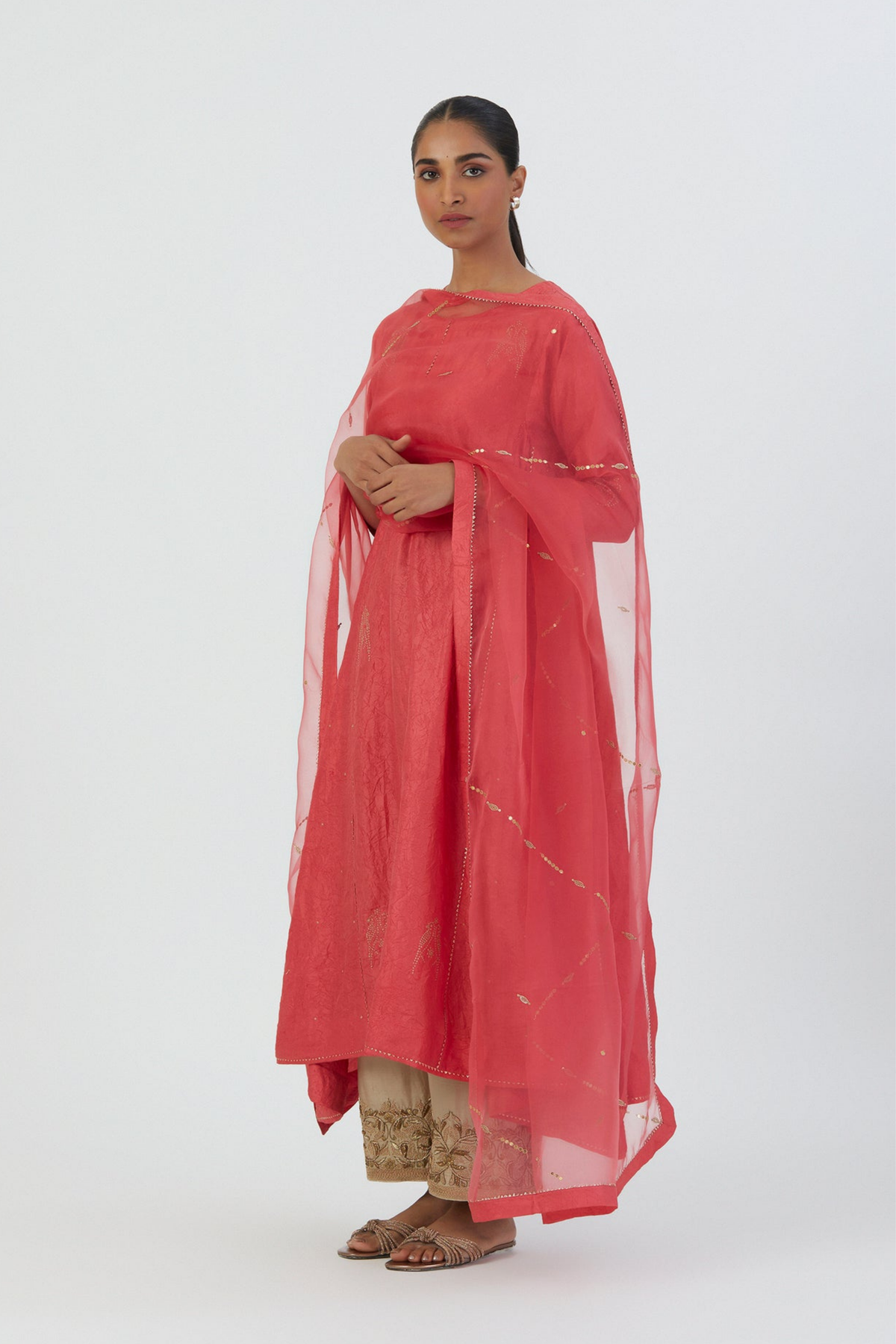 Mayar Coral Dupatta