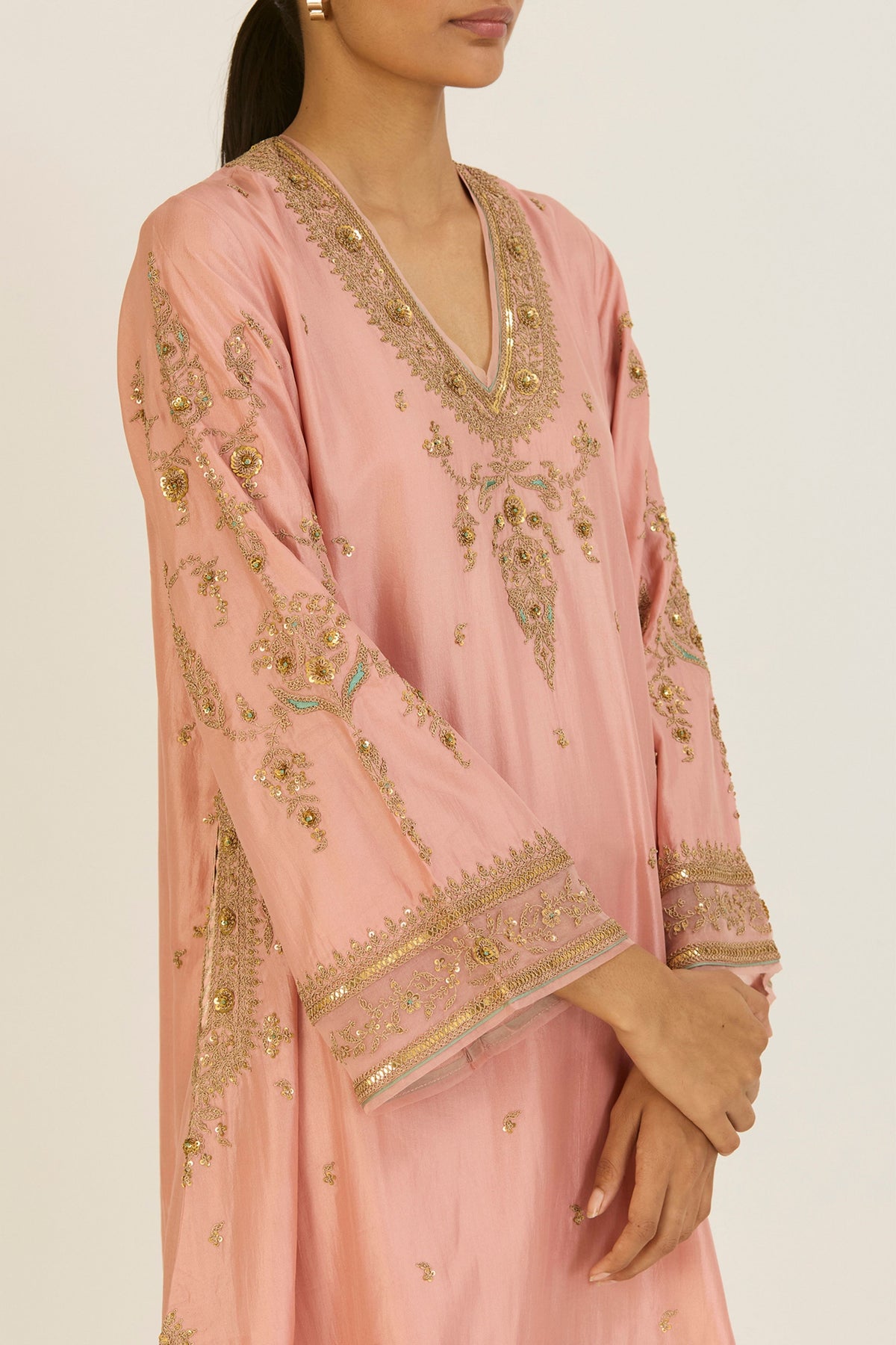 Sehmat Salmon Pink Kurta &amp; Pants