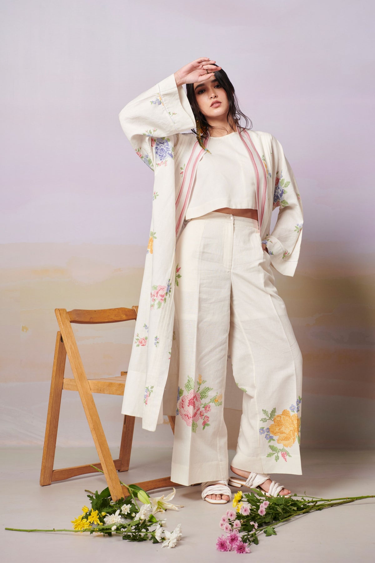 Summer Rose Sleeved Overlay Co-ord Set