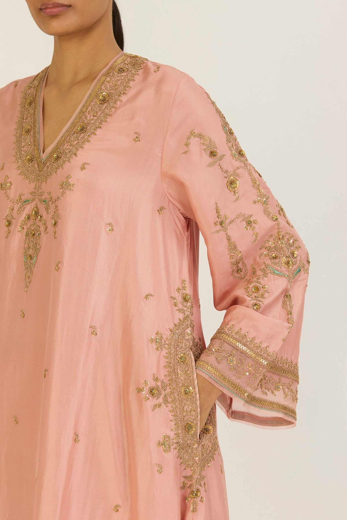 Sehmat Salmon Pink Kurta &amp; Pants