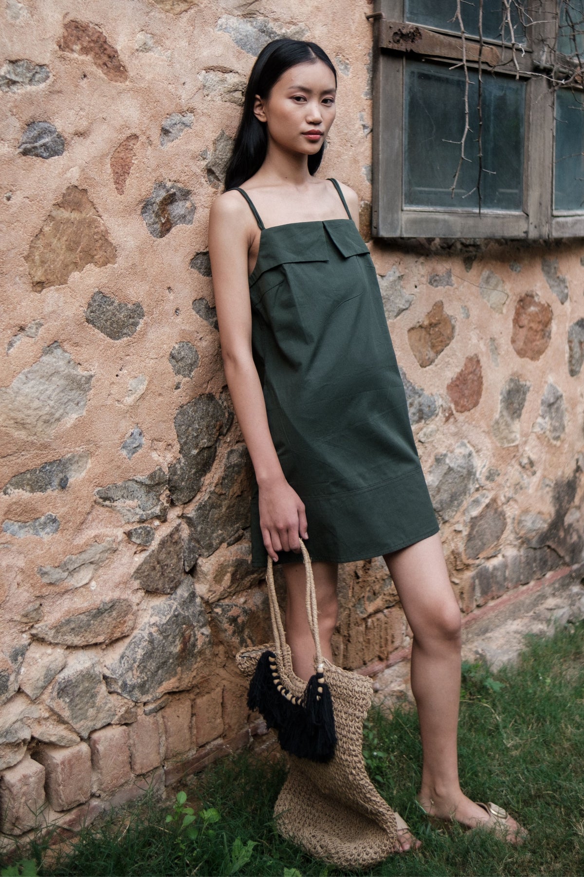 Deep Green Rachel Slip Dress