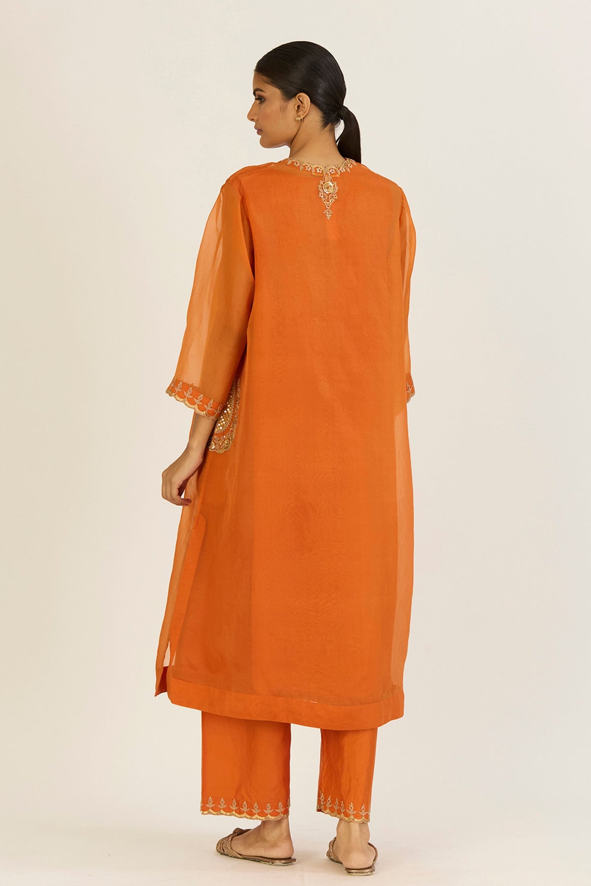 Rysa Orange Kurta &amp; Pants