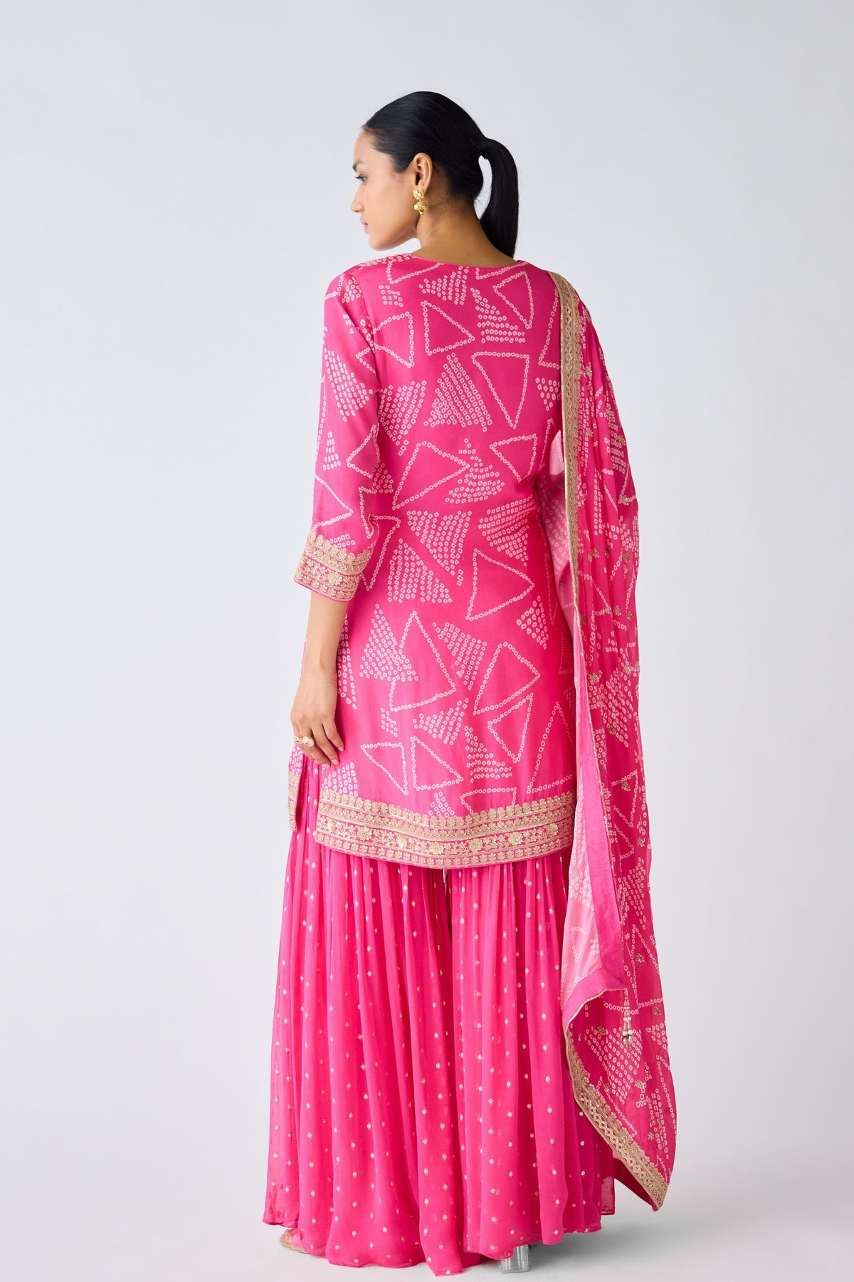 Rani Pink Embroidered Sharara Set