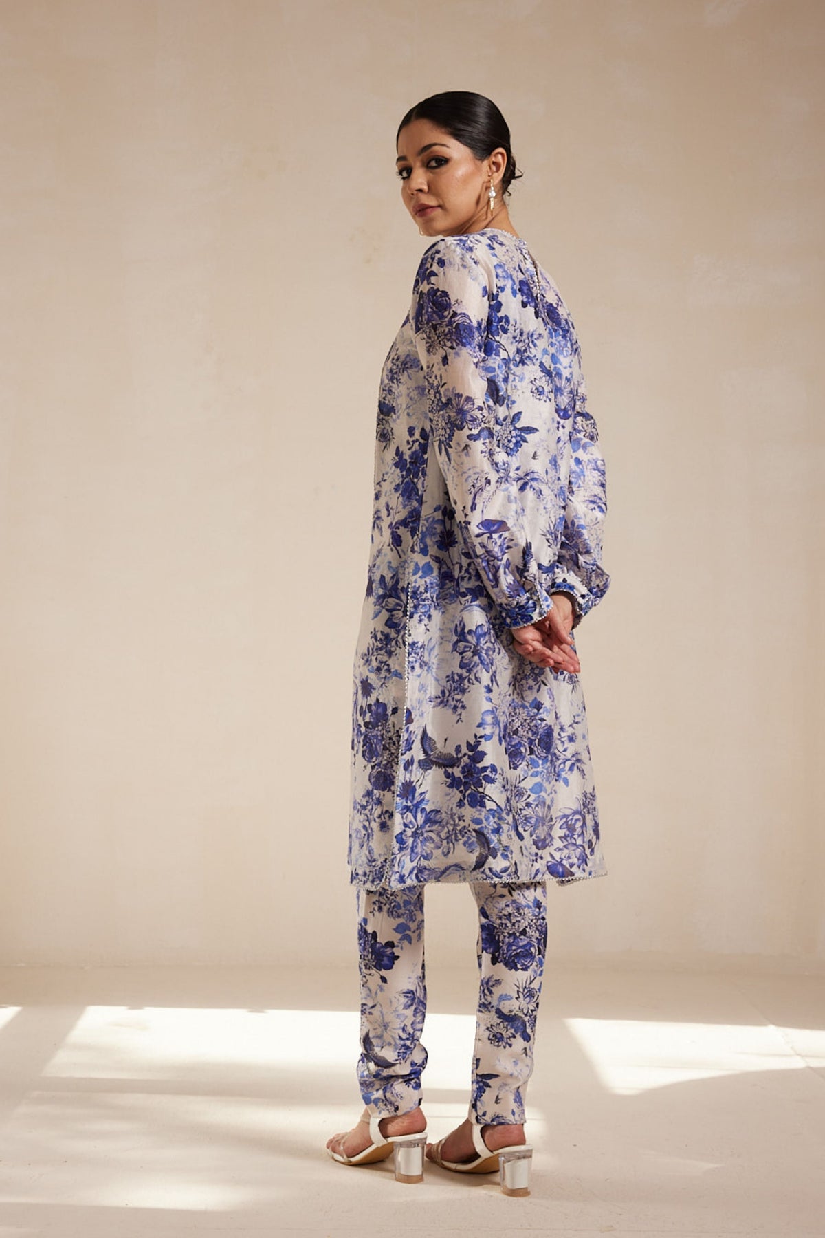 Blue Lace Finished Kurta Set