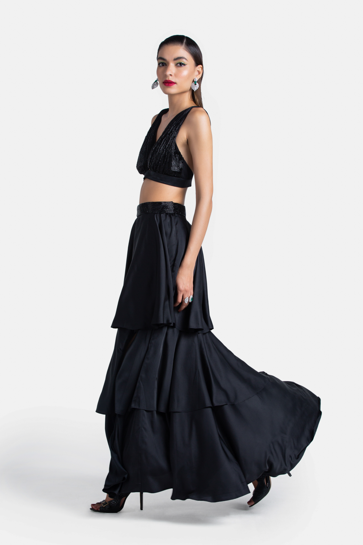 Black Tiered Skirt