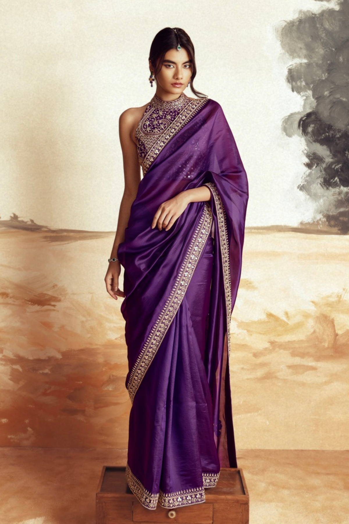 Classic Baingani Saree Set