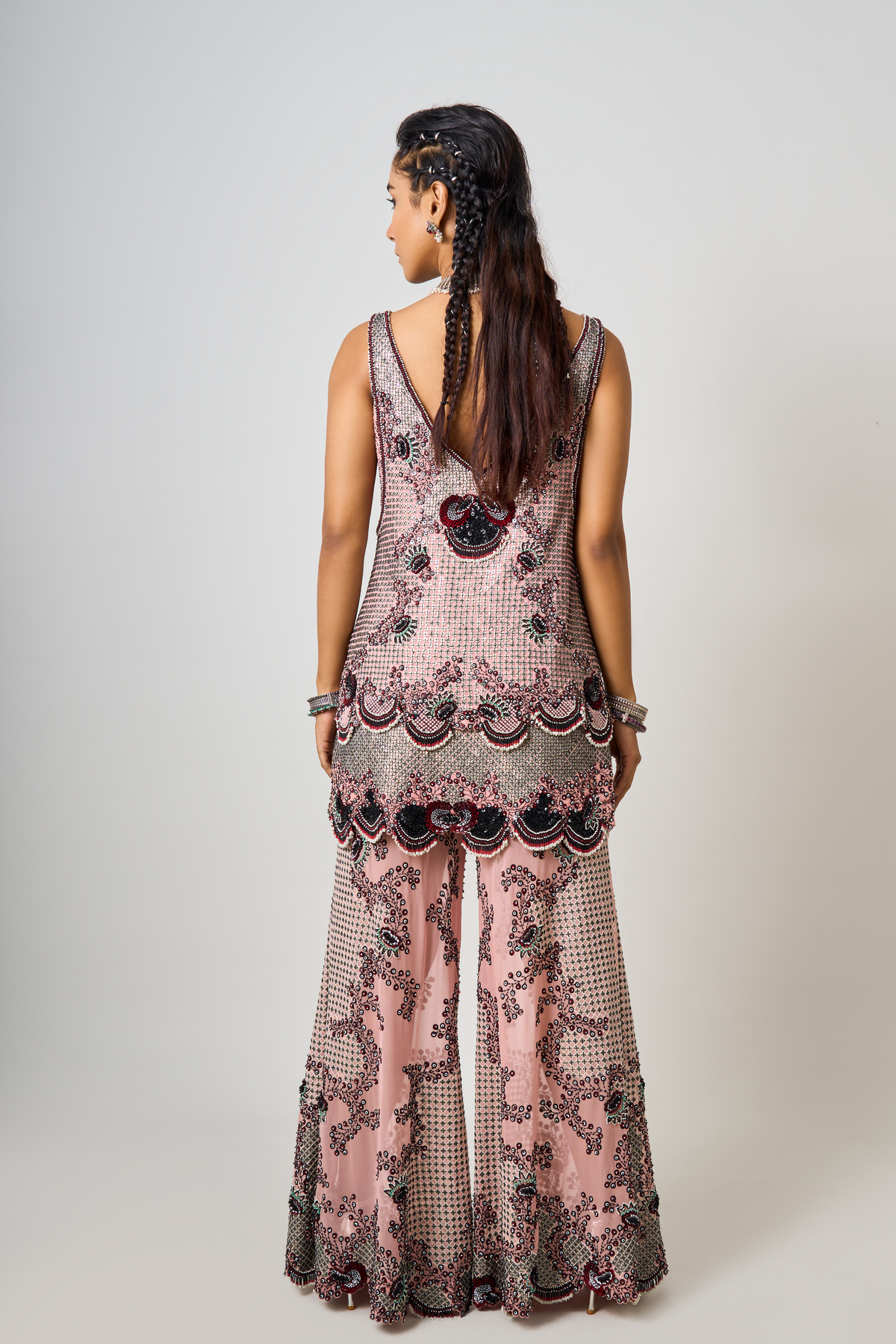 Old Rose Embroidered Co-ord Set