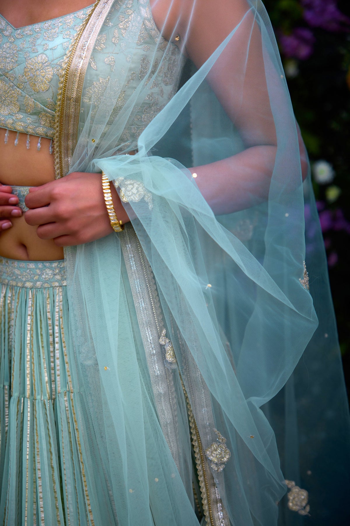 Morning Mist Blue Lehenga Set