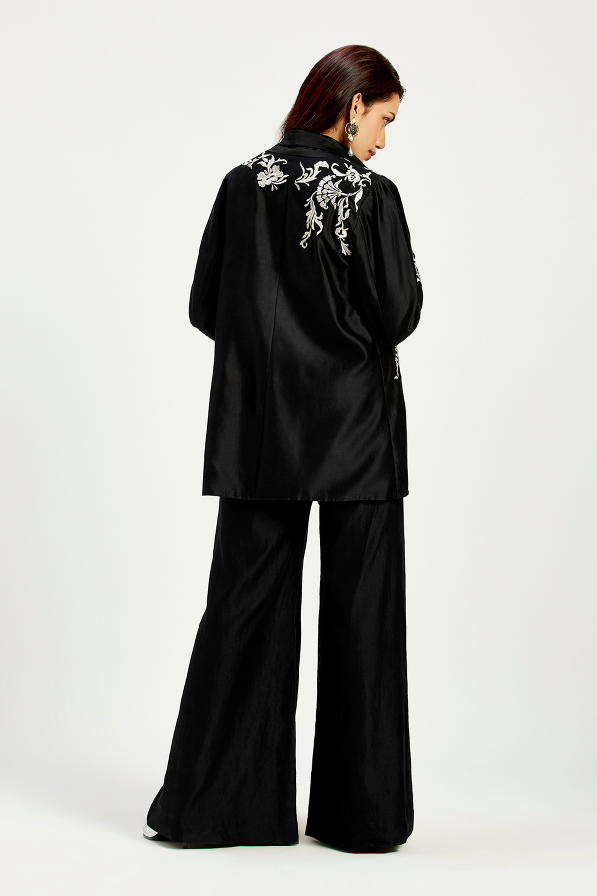 Ebony Embroidered Jacket And Pant Set