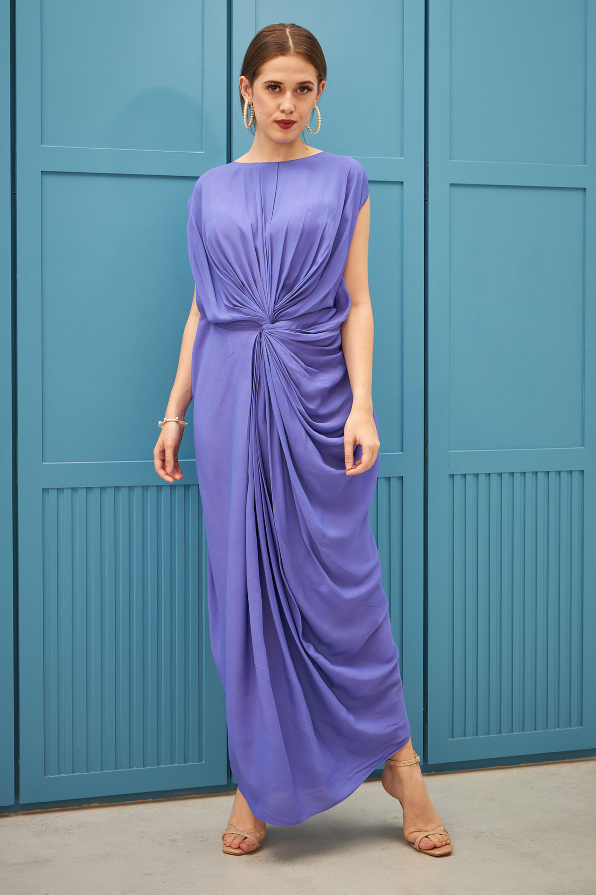 Lilac Twisted Drape Dress