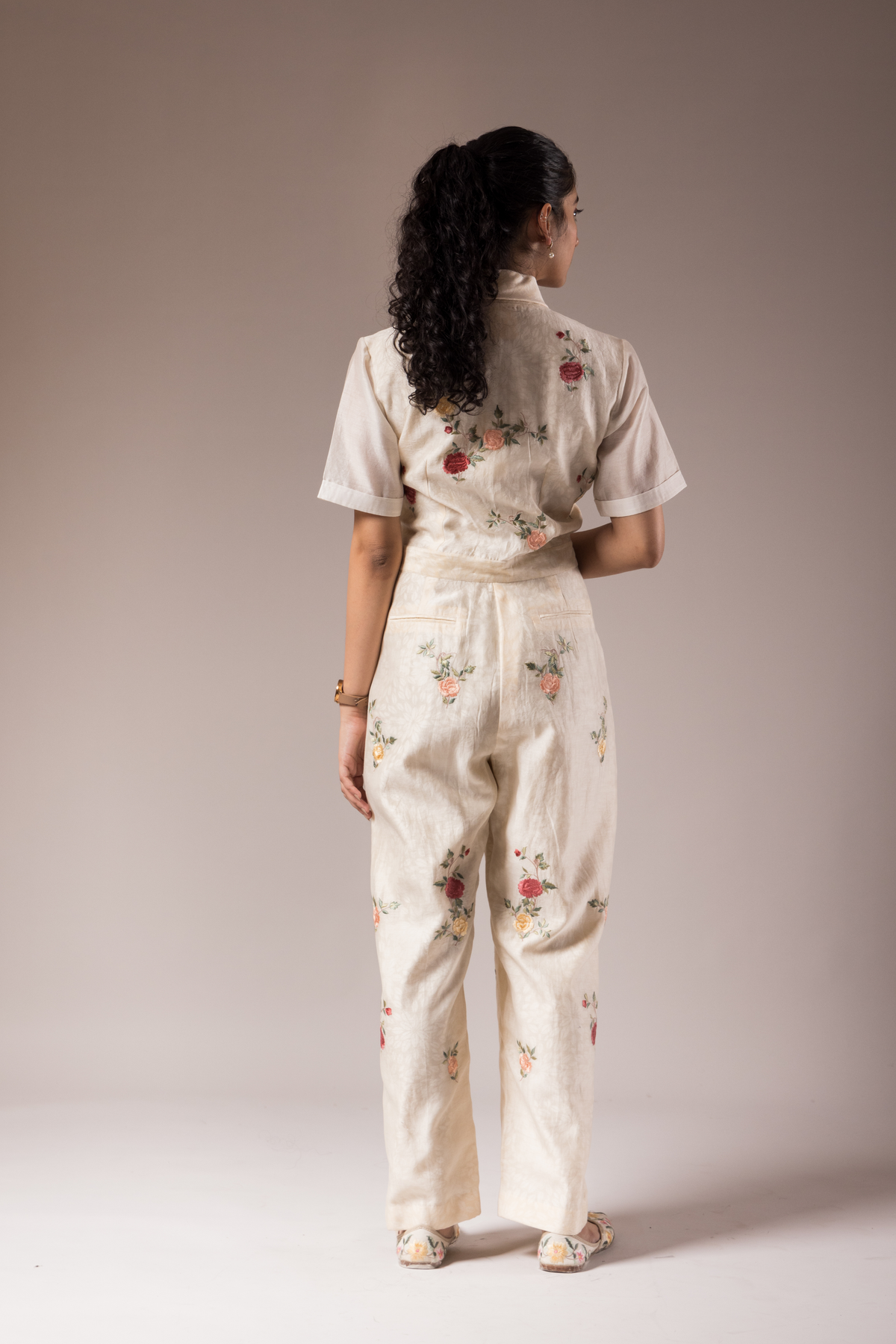 Ivory Embroidery Jumpsuit