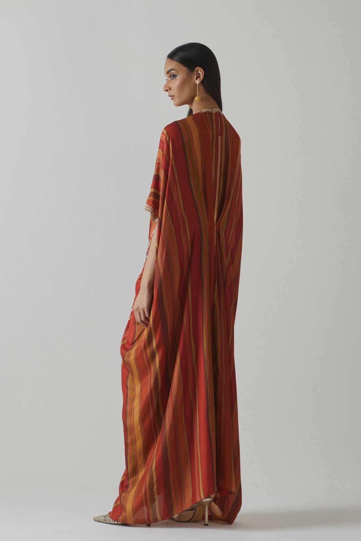 Orange Silk Kaftan