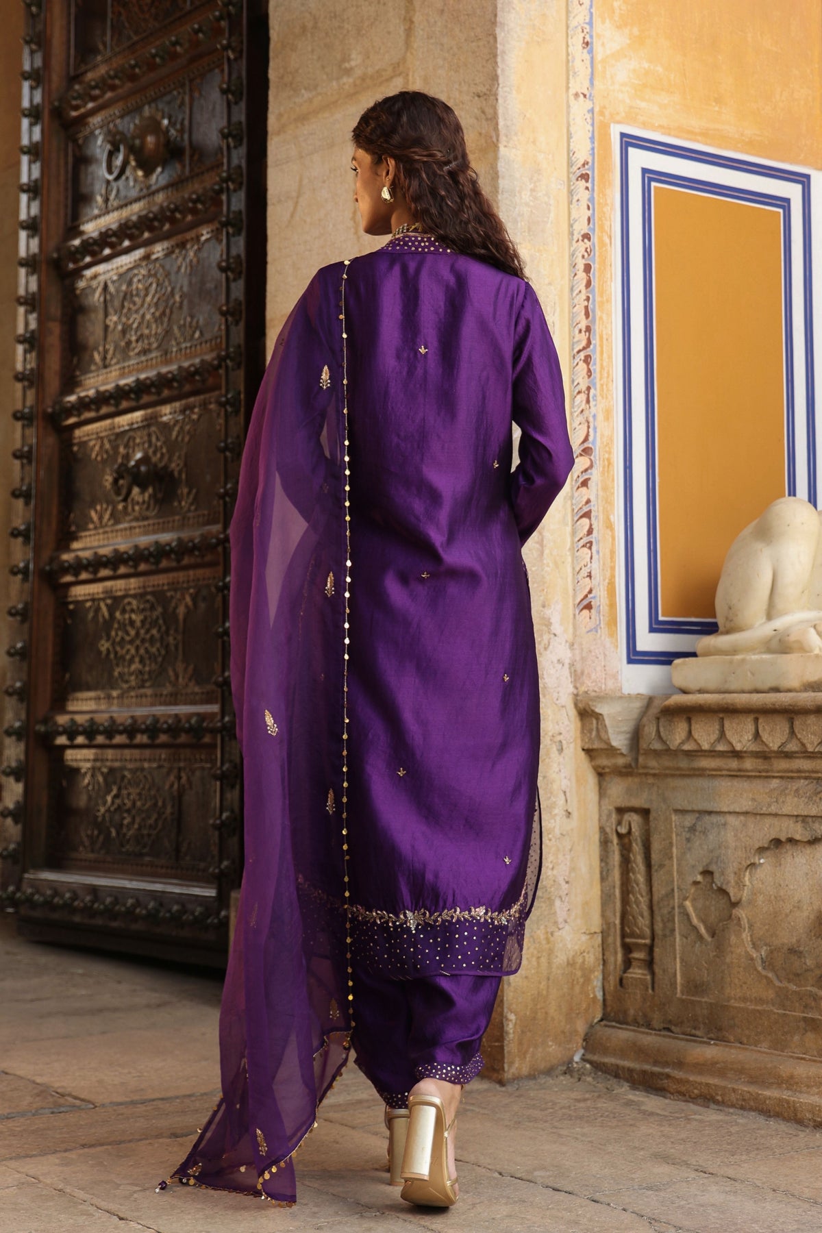 Heavy Long Purple Kurta Set