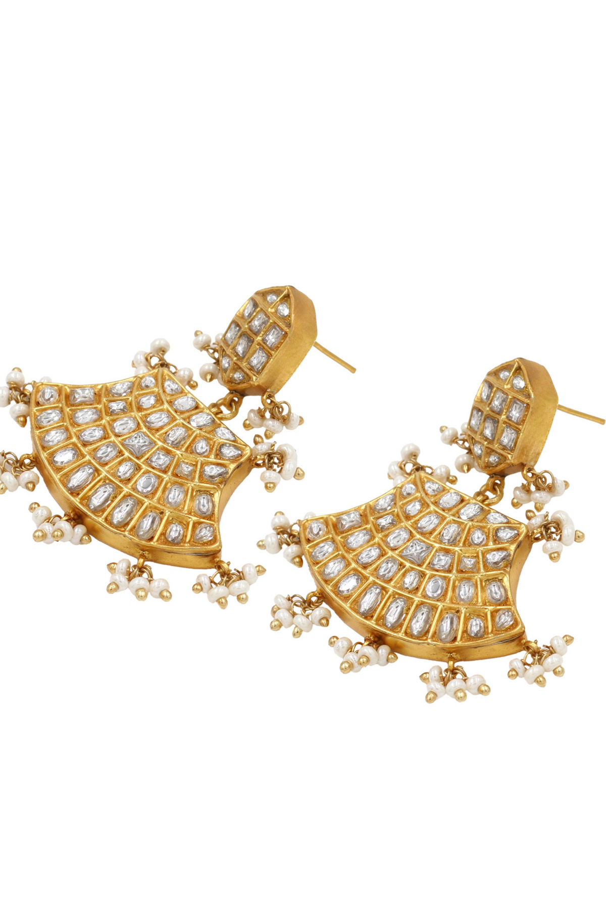 Radiant Gold Kundan Studded Earrings.