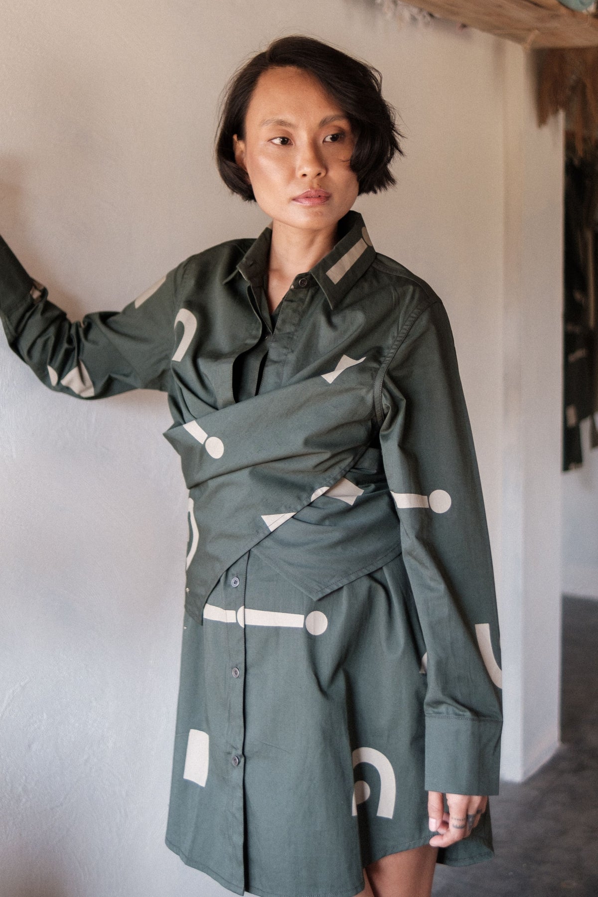 Green Triangle Seattle Shirt Dress